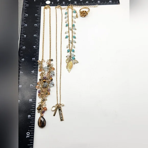 VTG AVON Mix Variety Collection Gold Tone Lot Necklace Bracelet Ring SIGNED Gems - Picture 11 of 16